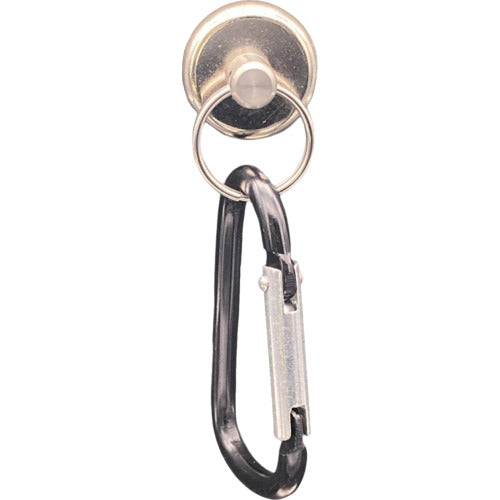 Lactem Strong Magnet Ring Φ25 with Rubber and Carabiner Hook RMKH25 1 pc