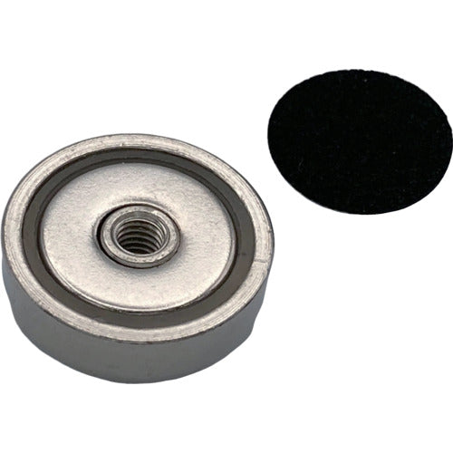 ラクテム　ネオジキャップ磁石　丸型めねじ貫通　Φ１６−５　滑り止めゴム付　NMYF16-5　1 個