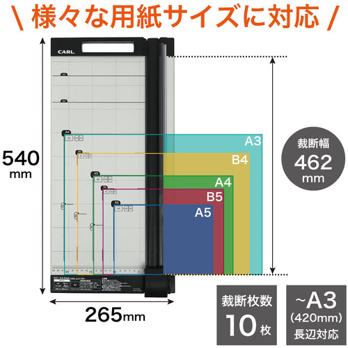 Curl paper cutter, disc cutter, A3 size, cuts 10 sheets, DC-2A3NA, 1 unit