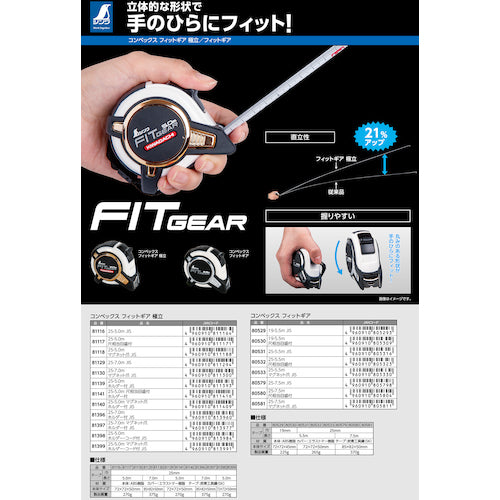 シンワ　コンベックス　フィットギア　１９−５．５ｍ　ＪＩＳ　80529　1 個