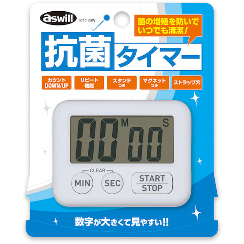 Aswill 항균 타이머 화이트 KT119W 1 개