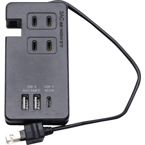 STARLIGHT 모바일 USB 포트 부착 탭 3개 입 Type-A2 포트 2.4AType-CPD20W SK-3AC3USBPDBA 1개