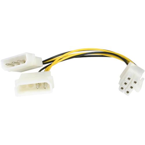 StarTech PC power cable / LP4 - PCIe power conversion / 15cm / 4 - 6 pin / male-male LP4PCIEXADAP 1 bag