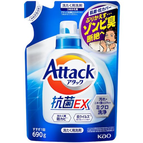 Ｋａｏ　アタック抗菌ＥＸ　つめかえ用　６９０ｇ　415738　1 個