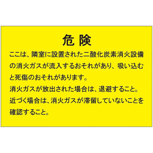 ユニット　二酸化炭素消火設備標識　隣接部屋出入口　809-403　1 枚