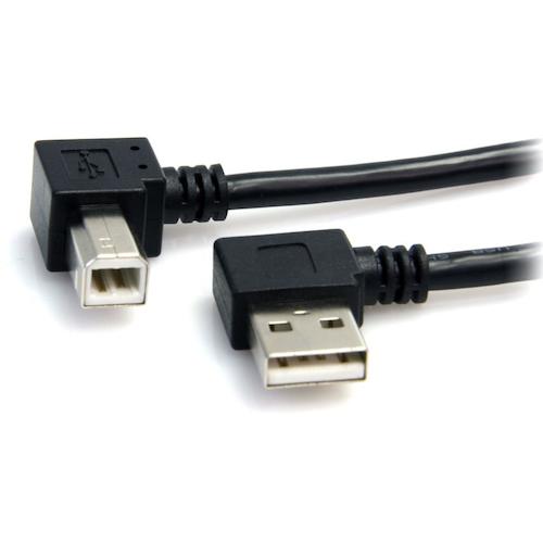 ＳｔａｒＴｅｃｈ　ＵＳＢ　２．０ケーブル／９１ｃｍ／Ｔｙｐｅ−Ａ　−　Ｔｙｐｅ−Ｂ／Ｌ型右向コネクタ／４８０Ｍｂｐｓ／オス−オス／ブラック　USB2HAB2RA3　1 袋
