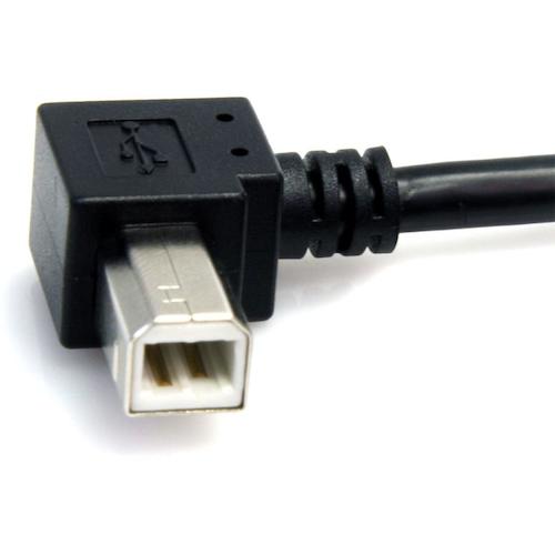 ＳｔａｒＴｅｃｈ　ＵＳＢ　２．０ケーブル／９１ｃｍ／Ｔｙｐｅ−Ａ　−　Ｔｙｐｅ−Ｂ／Ｌ型右向コネクタ／４８０Ｍｂｐｓ／オス−オス／ブラック　USB2HAB2RA3　1 袋