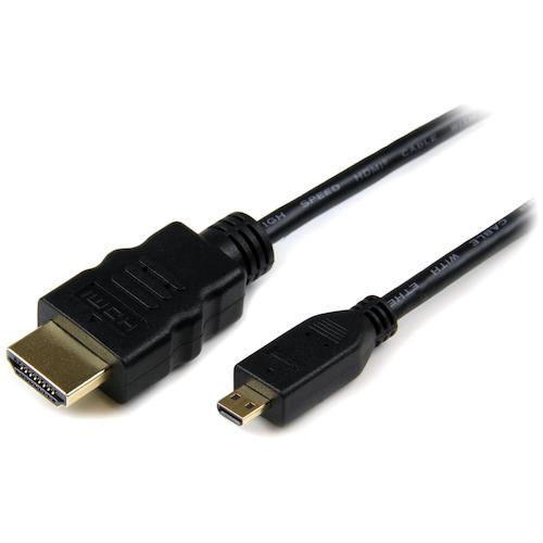 ＳｔａｒＴｅｃｈ　ディスプレイ変換ケーブル／Ｍｉｃｒｏ　ＨＤＭＩ　−　ＨＤＭＩ　１．４／１ｍ／４Ｋ３０Ｈｚ／ブラック／ビデオコンバーター　HDADMM1M　1 袋