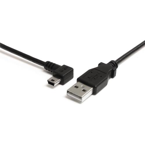 ＳｔａｒＴｅｃｈ　ＵＳＢ　２．０ケーブル／９１ｃｍ／Ｔｙｐｅ‐Ａ　−　Ｌ型左向Ｍｉｎｉ−Ｂ／４８０Ｍｂｐｓ／オス−オス／ブラック／ミニＢ　USB2HABM3LA　1 袋