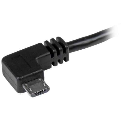 StarTech USB 2.0 Cable / 1m / Type-A - Micro-B / Right L-shaped connector on both sides / Male-Male / Black / Micro-B USB2AUB2RA1M 1 pack