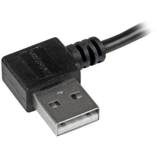 StarTech USB 2.0 Cable / 1m / Type-A - Micro-B / Right L-shaped connector on both sides / Male-Male / Black / Micro-B USB2AUB2RA1M 1 pack