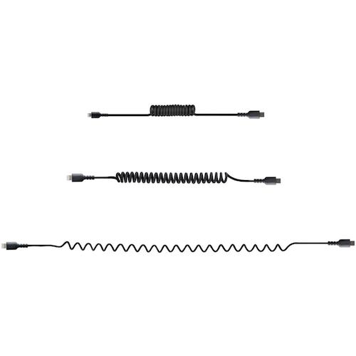 StarTech Lightning Cable / USB-C / 50cm / High Durability / Coil Type / Black / iPhone Lightning Curl Cord RUSB2CLT50CMBC 1 Pack