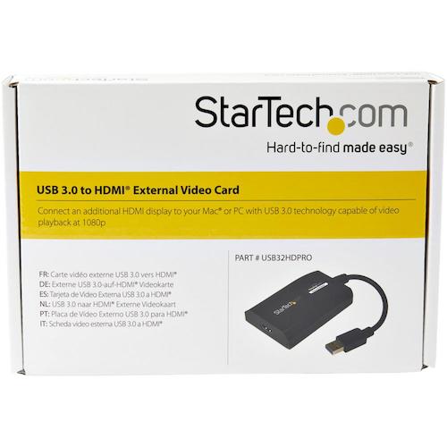 ＳｔａｒＴｅｃｈ　ディスプレイアダプター／ＵＳＢ　３．０　Ｔｙｐｅ−Ａ　−　ＨＤＭＩ／１０８０ｐ／ビデオ　変換　コンバーター　USB32HDPRO　1 箱