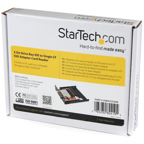 ＳｔａｒＴｅｃｈ　ＣＦカード　−　ＩＤＥ変換アダプター／３．５インチベイ内蔵型／コンパクトフラッシュ　カードリーダー／ＨＤＤコンバーター　35BAYCF2IDE　1 箱