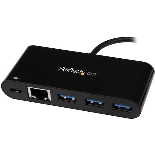StarTech USB 허브/Type-C/3 포트 Type-A/이더넷/LAN 포트/60W USB PD/버스 파워/블랙 HB30C3AGEPD 1대