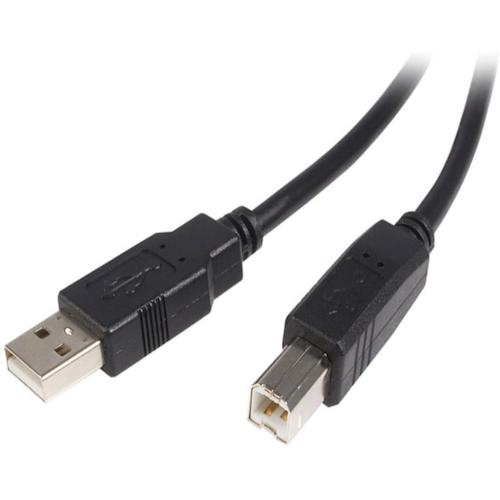 StarTech USB 2.0 Cable / 3m / Type-A - Type-B / 480Mbps / Male-Male / Black / Type A - B USB2HAB3M 1 bag