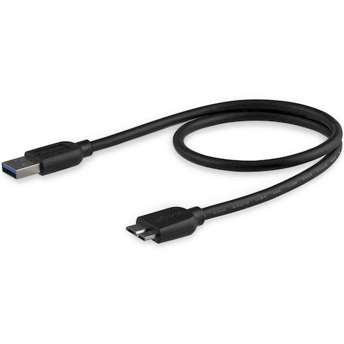 StarTech USB 3.0 케이블/50cm/Type-A-Micro-B/5Gbps/슬림 타입/마이크로 B USB3AUB50CMS 1봉