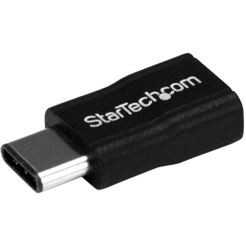 ＳｔａｒＴｅｃｈ　ＵＳＢ　Ｍｉｃｒｏ−Ｂ　−　Ｔｙｐｅ−Ｃ変換アダプター／ＵＳＢ　２．０／４８０Ｍｂｐｓ／オス−メス／ブラック　USB2CUBADP　1 袋