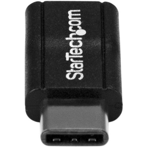 ＳｔａｒＴｅｃｈ　ＵＳＢ　Ｍｉｃｒｏ−Ｂ　−　Ｔｙｐｅ−Ｃ変換アダプター／ＵＳＢ　２．０／４８０Ｍｂｐｓ／オス−メス／ブラック　USB2CUBADP　1 袋