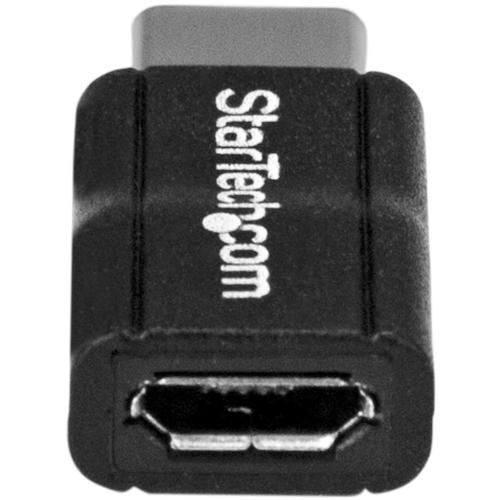ＳｔａｒＴｅｃｈ　ＵＳＢ　Ｍｉｃｒｏ−Ｂ　−　Ｔｙｐｅ−Ｃ変換アダプター／ＵＳＢ　２．０／４８０Ｍｂｐｓ／オス−メス／ブラック　USB2CUBADP　1 袋