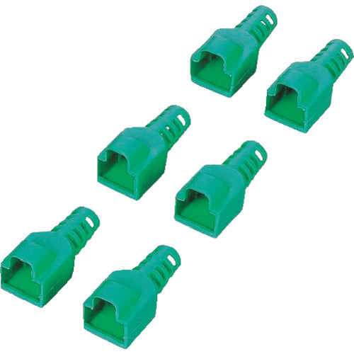 エレコム　コネクタ保護カバー先付けタイプ／６個（グリーン）　LD-EBGN6　1 袋