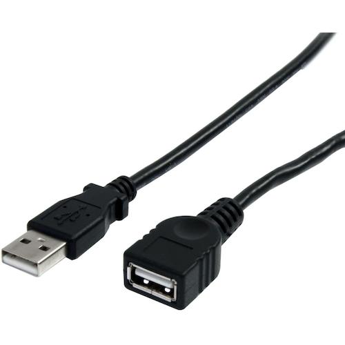 ＳｔａｒＴｅｃｈ　ＵＳＢ　２．０ケーブル／３ｍ／Ｔｙｐｅ‐Ａ　−　Ｔｙｐｅ‐Ａ／４８０Ｍｂｐｓ／延長用／オス−メス／ブラック／タイプＡ　USBEXTAA10BK　1 袋