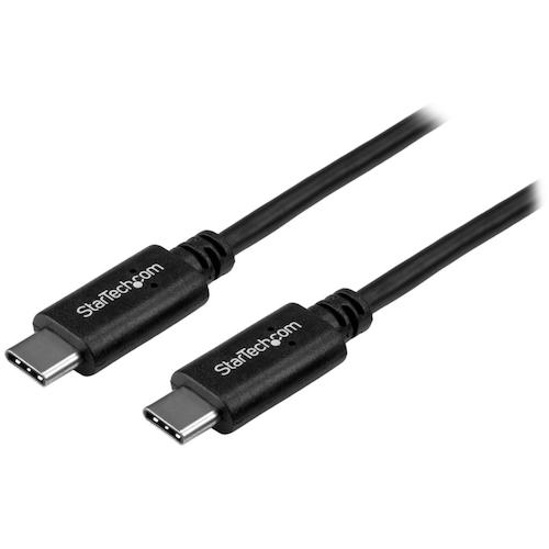 StarTech USB-C 케이블/1m/USB 2.0/480Mbps/Type-C-Type-C/100W/수-수/블랙 USB2CC1M 1봉
