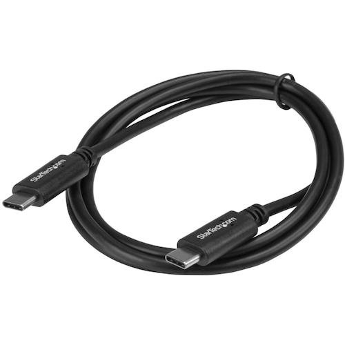 StarTech USB-C 케이블/1m/USB 2.0/480Mbps/Type-C-Type-C/100W/수-수/블랙 USB2CC1M 1봉