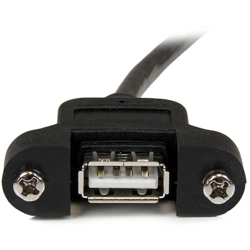 StarTech USB 2.0 cable / 30cm / 480Mbps / Panel mount type / Type-A - Type-A / Female-Male USBPNLAFAM1 1 bag