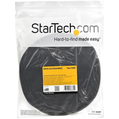 StarTech Velcro / 15.2m / Black / Length 15.2m / Width 19mm / Nylon / Black / Wire Organizer, Binding Magic Band HKLP50 1 Pack