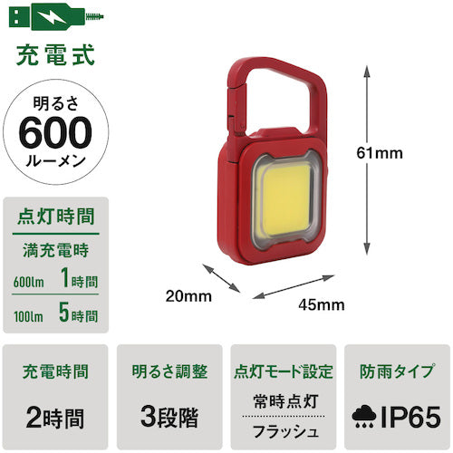 ｍｕｓａｓｈｉ　充電式スーパーフラッシュライト６Ｗレッド　COB-WL007R　1 個