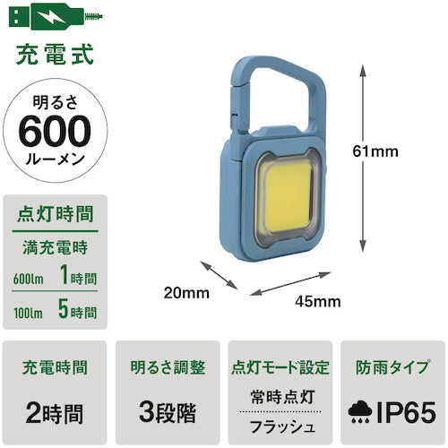 ｍｕｓａｓｈｉ　充電式スーパーフラッシュライト６Ｗマリンブルー　COB-WL009MB　1 個