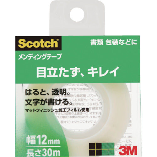 ３Ｍ　事務用テープ　メンディングテープ　１２ｍｍ×３０ｍ　巻芯径２５ｍｍ　810-1-12C　1 巻