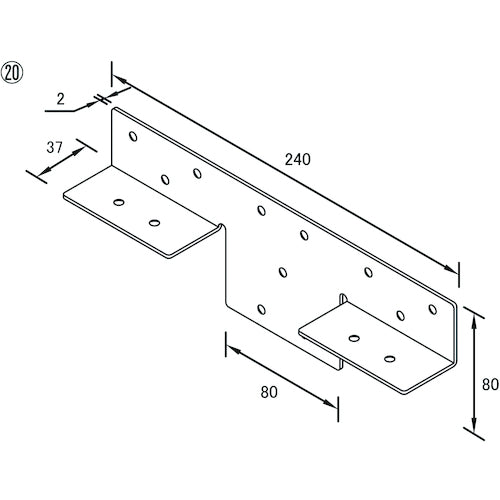ＤＡＩＤОＨＡＮＴ　２×４サポート　受け金物　タイプ３　２４−Ｕ３−ＷＨ　10179079　1 個