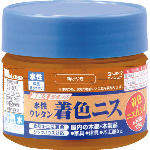 ＫＡＮＳＡＩ　水性ウレタン着色ニス　１００ＭＬ　新けやき　00707653622100　1 個