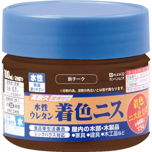 ＫＡＮＳＡＩ　水性ウレタン着色ニス　１００ＭＬ　新チーク　00707653642100　1 個