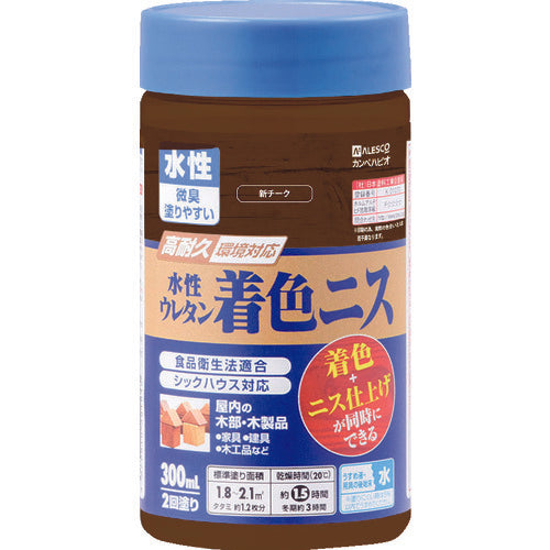 ＫＡＮＳＡＩ　水性ウレタン着色ニス　３００ＭＬ　新チーク　00707653642300　1 個