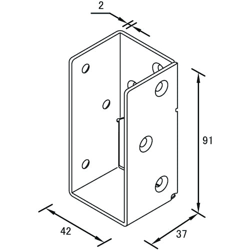 ＤＡＩＤОＨＡＮＴ　２×４サポート　受け金物　タイプ１　２４−Ｕ１−ＷＨ　10179077　1 個