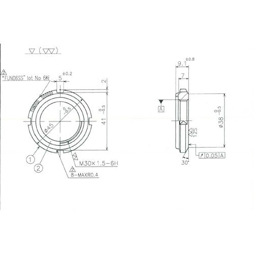 冨士精密　ＦＩＮＥ　Ｕ−ＮＵＴ　Ｍ３０×１．５　ＳＳ４００　FUN06SS　1 個