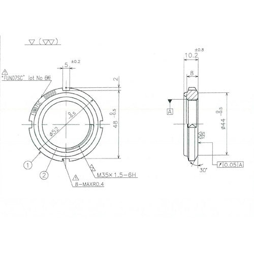 Fuji Precision FINE U-NUT M35 x 1.5 S45C FUN07SC 1 piece