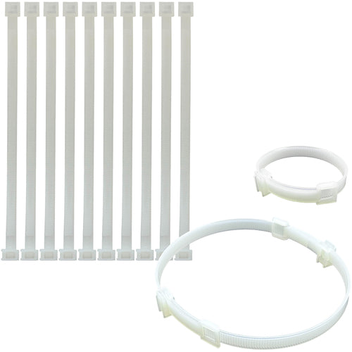 Meilleur 재사용 결속 밴드 "EZTY200W" 화이트 8mmx200mm EZTY200W 1 봉지