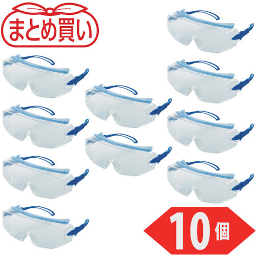 TRUSCO bulk purchase single-lens safety glasses, clear, 10 pieces, TVF-80B-10P, 1 box