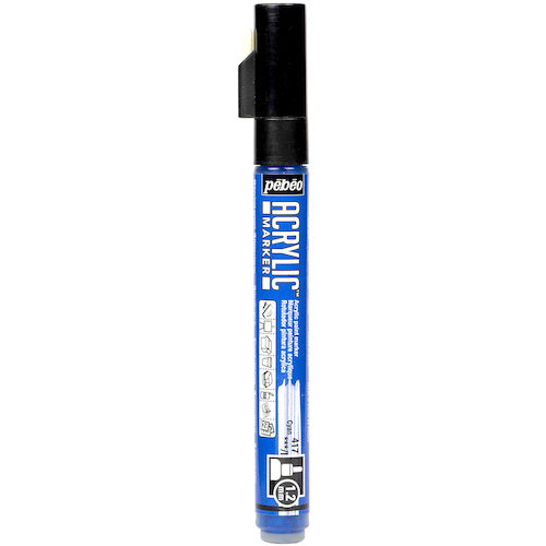 Pebeo Acrylic Marker 1.2mm Thin Round Cyan 205717 1 pc