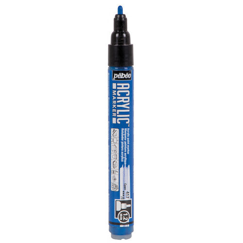 Pebeo Acrylic Marker 1.2mm Thin Round Cyan 205717 1 pc