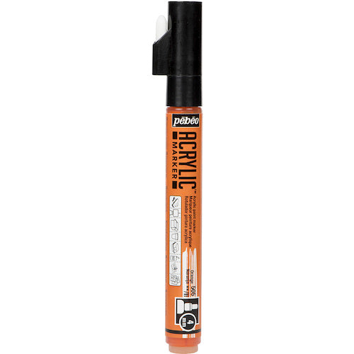 Pebeo Acrylic Marker 4mm Medium Thick Round Orange 205805 1 pc