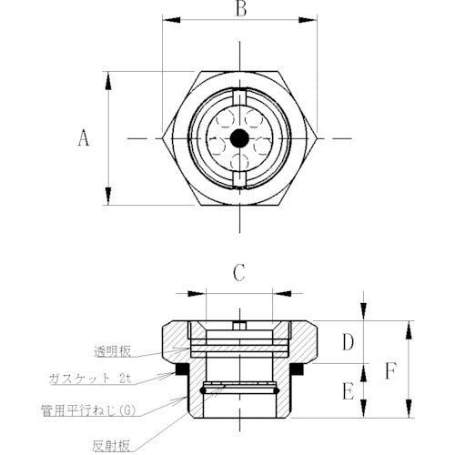 Iehara Light Industry Oil Gauge M Type 3/8 10101000 1 pc