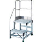 TRUSCO aluminum work platform, 2 steps, 0.5m high, tabletop dimensions 1000 x 400, step height 250mm, with handrails on one side and platform on both sides TSF-2105-TKL250 1 unit