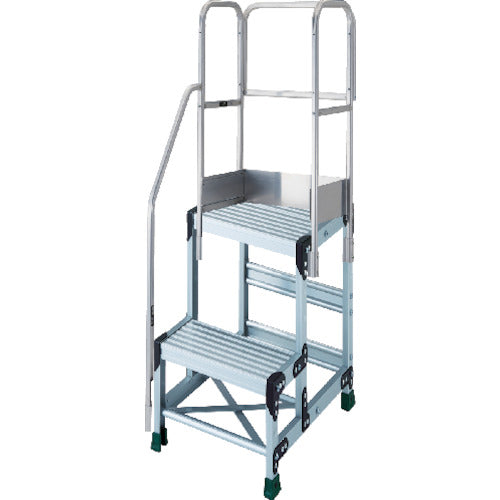 TRUSCCO 알루미늄제 작업용 발판 2단 높이 0.7m 상판 치수 500×400 단고 350mm