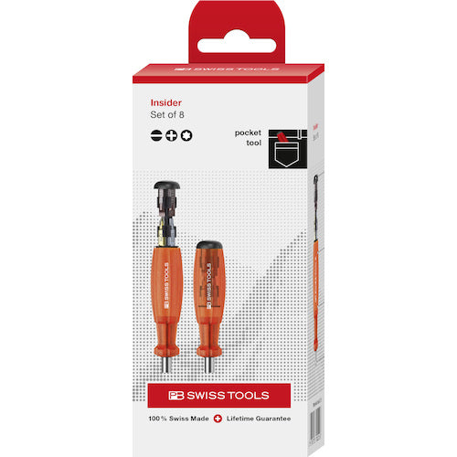 PB 스위스 툴즈 교환식 비트 드라이버 「인사이더」 레드(BOX들이) 6464REDCBB 1 S