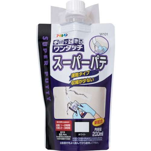 Asahipen One-Touch Super Putty 200ml W101 White 313164 1 pc